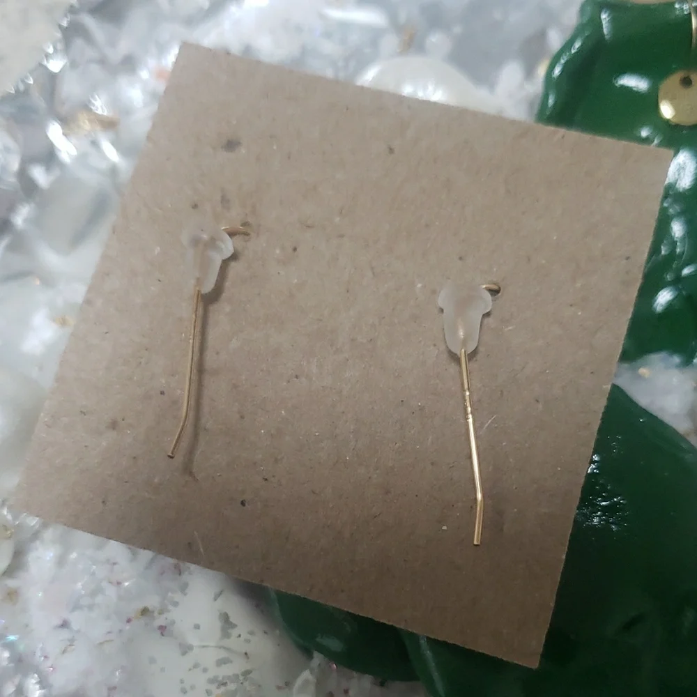 Green Leaf Clay Earrings